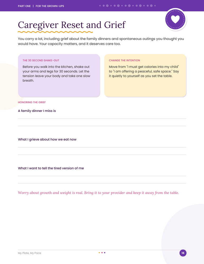 Workbook preview: Caregiver Reset and Grief